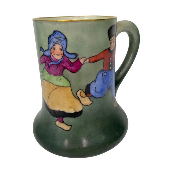 Limoges France Hand Painted Mug Dutch Kids artist signed - Picture 3 of 12
